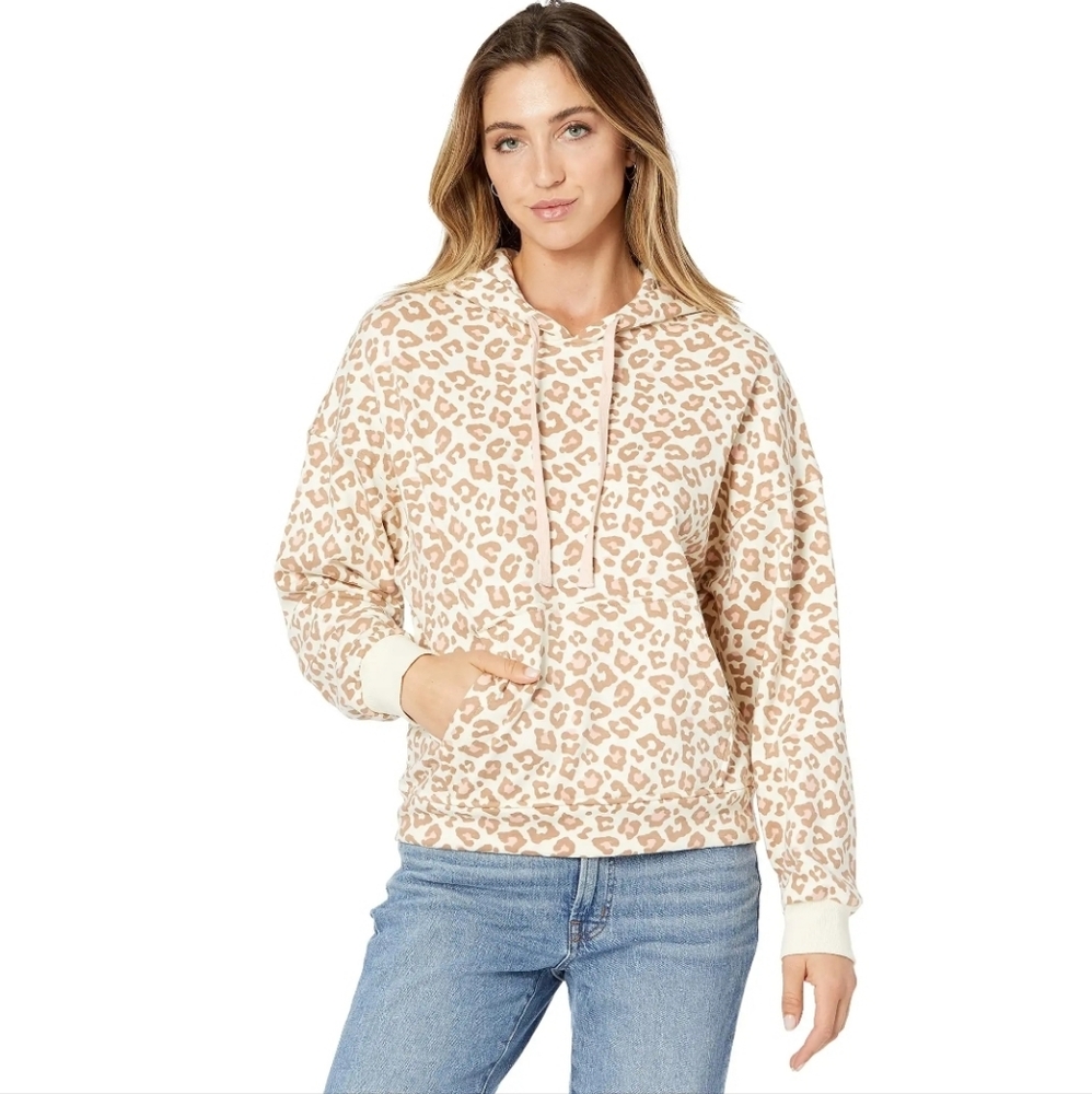 UGG Kes Cozy Hoodie Vintage White Leopard New With Tags